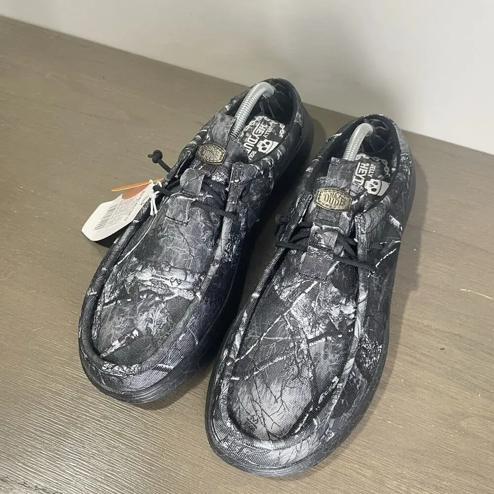 Jelly Roll Hey Dude Mens Size 12 Slides NEW Realtree Edge Wally Black Camo Shoes